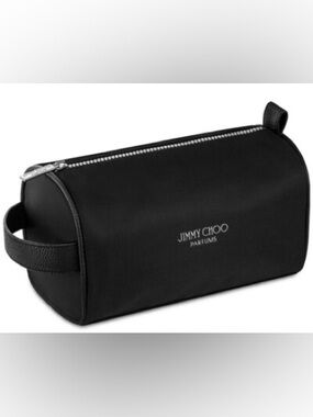 Jimmy Choo Black Men's Toiletry Pouch with Silver Zip Detail
